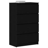 Dressoir 60x35x98,5 cm spaanplaat zwart eikenkleurig - thumbnail