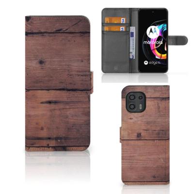 Motorola Edge 20 Lite | Book Style Case | Old Wood