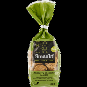 Smaakt Bio CranberryChocolade Koekjes 175 g bij Jumbo