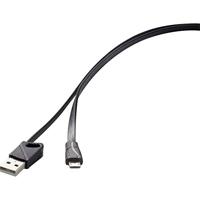 Renkforce USB-kabel USB 2.0 USB-A stekker, USB-micro-B stekker 1.00 m Zwart RF-3376010 - thumbnail