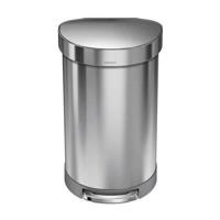 Simplehuman Afvalemmer Half Rond 45 liter (zilver) - thumbnail