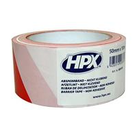 HPX Afzetlint | Wit/Rood | 50mm x 100m - B50100 B50100 - thumbnail
