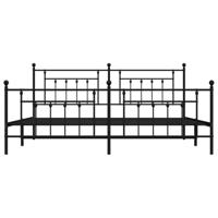 Bedframe met hoofd- en voeteneinde metaal zwart 193x203 cm - thumbnail