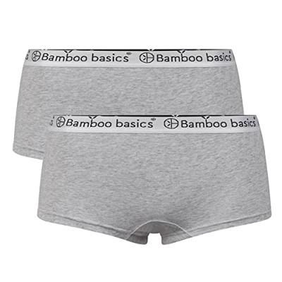 2-pak Hipsters dames - Iris - Bamboe dames short zwart - Hipster ondergoed dames - Elastische band - S - Grijs