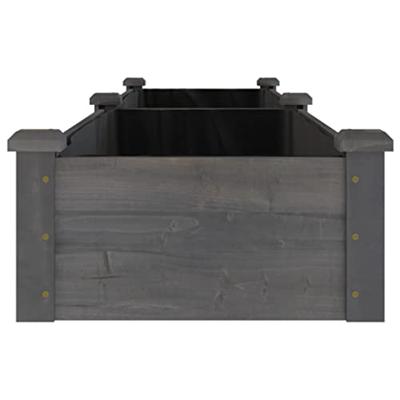 VidaXL Plantenbak verhoogd met voering 240x45x25 cm vurenhout grijs