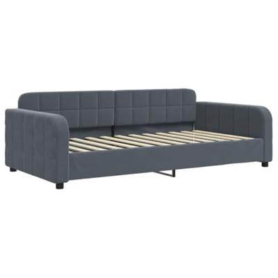 Slaapbank 90x200 cm fluweel donkergrijs