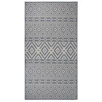 VidaXL Buitenkleed met patroon platgeweven 80x150 cm blauw - thumbnail