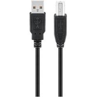 USB 2.0 kabel, (losse product), A' stekker > 'B' stekker USB AB 300 LC HiSpeed zwart 2.0 3m - thumbnail