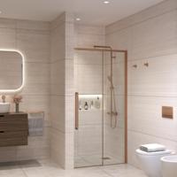 Nisdeur Sanivo Nova Soft Close 110x200 cm Geborsteld Brons Helder Nano 8 mm - thumbnail