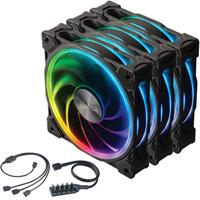 Akasa SOHO AR12 Computer behuizing Ventilator 12 cm Zwart 3 stuk(s) - thumbnail