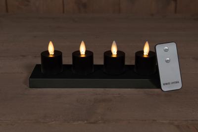 Set 4 St Inductive Rechargeable Black Tealight Moving Flame Anna's Collection - Annas collection Set 4 St Inductive Rechargeable Black Tealight Moving Flame Anna's Collection - Annas collection