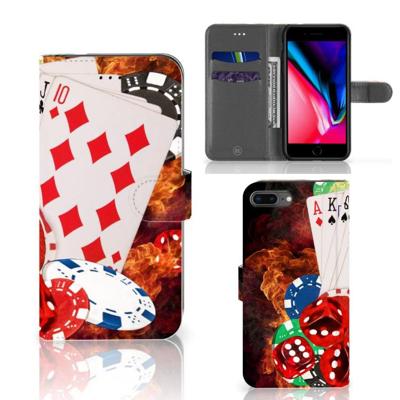 Apple iPhone 7 Plus | 8 Plus Wallet Case met Pasjes Casino Apple iPhone 7 Plus | 8 Plus Wallet Case met Pasjes Casino