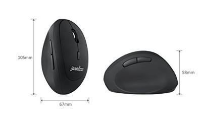 Perixx Perimice-719 Ergonomische muis Radiografisch Optisch Zwart 6 Toetsen 1600 dpi Ergonomisch