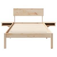 Bedframe met nachttafels Bruin 90 x 200 cm Massief grenenhout - thumbnail