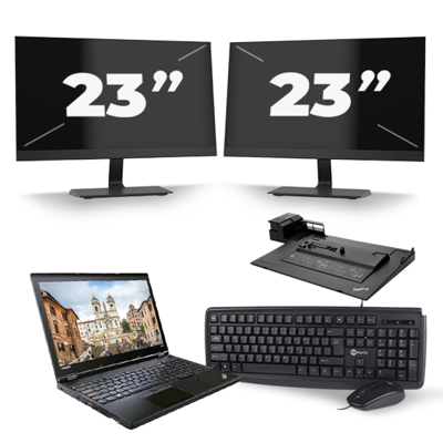 Lenovo ThinkPad L560 - Intel Core i5-6e Generatie - 15 inch - 8GB RAM - 256GB SSD - Windows 11 + 2x 23 inch Monitor