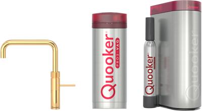 Quooker Fusion square met PRO3 boiler en CUBE reservoir 5-in-1 kokend water kraan Goud