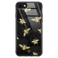 iPhone 8/7 glazen hardcase - Bee yourself - thumbnail