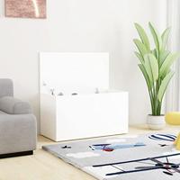 VidaXL Opbergkist 84x42x46 cm bewerkt hout wit - thumbnail