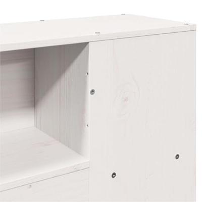 Hoofdbord met opbergruimte 150 cm massief grenenhout wit