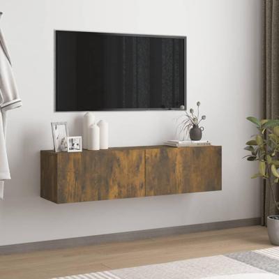 Tv-wandmeubel 120x30x30 cm bewerkt hout gerookt eikenkleurig Tv-wandmeubel 120x30x30 cm bewerkt hout gerookt eikenkleurig
