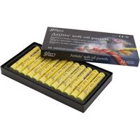 Gallery Oliepastel, L: 7 cm, d 11 mm, dikte 11 mm, citroengeel, 12 stuk/ 1 doos - thumbnail