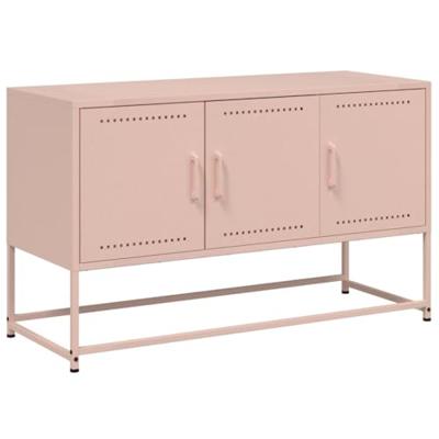 Tv-meubel 100,5x39x60,5 cm staal roze