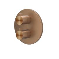 Afbouwdeel IVY Tribe Inbouwthermostaat 2-weg Met Rond Rozet Geborsteld RVS316 Mat Koper PVD IVY - thumbnail