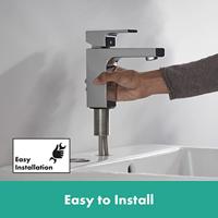 Hansgrohe Wastafelmengkraan Vernis Shape Eengreeps 100 Met Trekwaste CoolStart Chroom - thumbnail