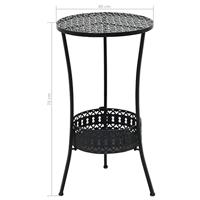 VidaXL Bistrotafel 40x70 cm metaal zwart - thumbnail