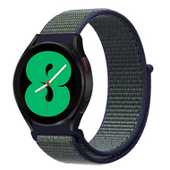 Sport Loop nylon bandje - Blauw met groene band - Samsung Galaxy Watch 3 - 45mm - thumbnail