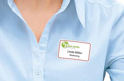 Naambadge etiket HERMA 4405 80X50mm wit rood 200 etiketten Naambadge etiket HERMA 4405 80X50mm wit rood 200 etiketten