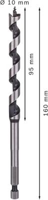 Bosch Accessoires Houtslangenboor, zeskant 10 x 100 x 160 mm, d 6,35 mm 1st - 2608585697 Bosch Accessoires Houtslangenboor, zeskant 10 x 100 x 160 mm, d 6,35 mm 1st - 2608585697