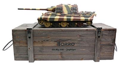 Torro Pro-Edition RC Tank 1/16 Jagdtiger 2.4Ghz in luxe houten krat
