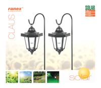 Smartwares Solar-paalverlichting 0,12 W zwart 2 st GOS-001-DB - thumbnail