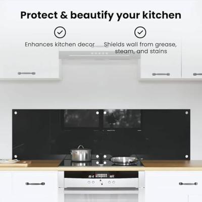VidaXL Keuken achterwand 2 pcs zwart 70 x 40 cm gehard glas VidaXL Keuken achterwand 2 pcs zwart 70 x 40 cm gehard glas