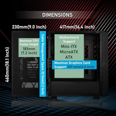 PC-behuizing - BITFENIX - Muses - Middelgrote toren - USB 3.0 - HD Audio - Zwart