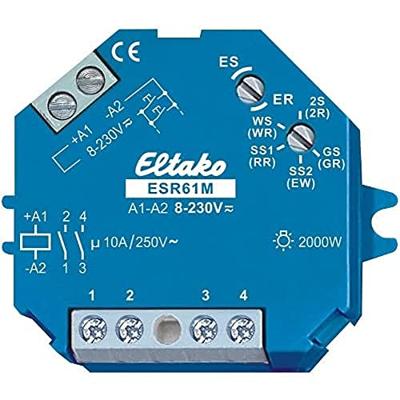 Eltako 61200301 ESR61M Stroomstootschakelaar 230 V/DC, 230 V/AC 1 stuk(s) Tijdsduur: 0.1 - 14400 s 1x NO, 1x NO