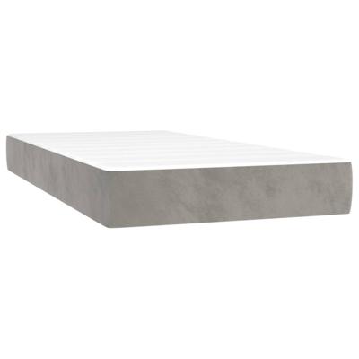 Pocketveringmatras medium 80x200x20 cm fluweel lichtgrijs