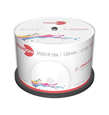 Primeon 2761226 DVD+R disc 4.7 GB 50 stuk(s) Spindel Bedrukbaar