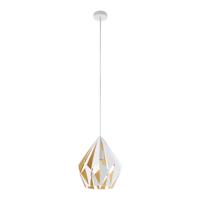 Eglo HanglampCarlton 1 31cm wit met goudkleurig - 49932 - thumbnail