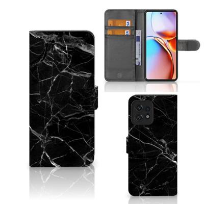 Motorola Edge 40 Pro | Bookcase | Marmer Zwart - Origineel Cadeau Vader