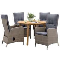 Le Sud tuinset standenstoel Verona Dijon rond - grijs - 5-delig - thumbnail