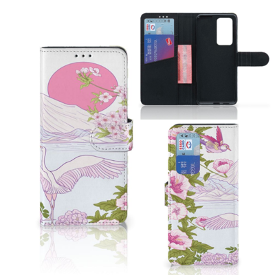 Huawei P40 Pro Telefoonhoesje met Pasjes Bird Standing Huawei P40 Pro Telefoonhoesje met Pasjes Bird Standing