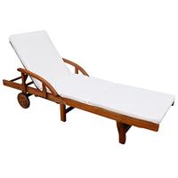 Ligbed met kussen massief acaciahout - thumbnail