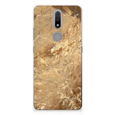 Nokia 2.4 | TPU | Siliconen hoesje | Marmer Creme Nokia 2.4 | TPU | Siliconen hoesje | Marmer Creme
