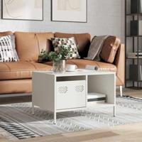 Salontafel 68,5x50x43,5 cm koudgewalst staal wit - thumbnail