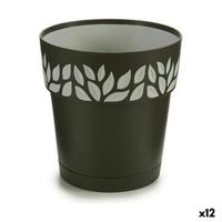 Zelfwaterende bloempot Stefanplast Cloe Antraciet Plastic 15 x 15 x 15 cm (12 Stuks) - thumbnail