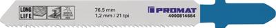 Promat/Tecwerk Decoupeerzaagblad | totale lengte 76,5 mm | tandverdeling 1,2 mm | BIM | 5 stuks / kaart - 4000814664
