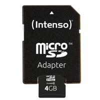Intenso High Performance microSDHC-kaart 4 GB Class 10 Incl. SD-adapter - thumbnail