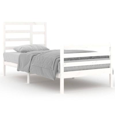 Bedframe massief hout wit 90x200 cm Bedframe massief hout wit 90x200 cm